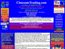 Tablet Screenshot of closeoutstrading.com